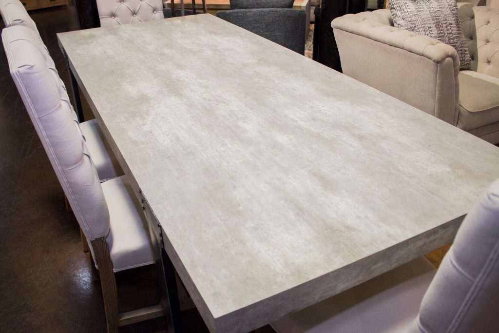 Concrete Laminate Top Dining Table, Concrete Dining Room Table
