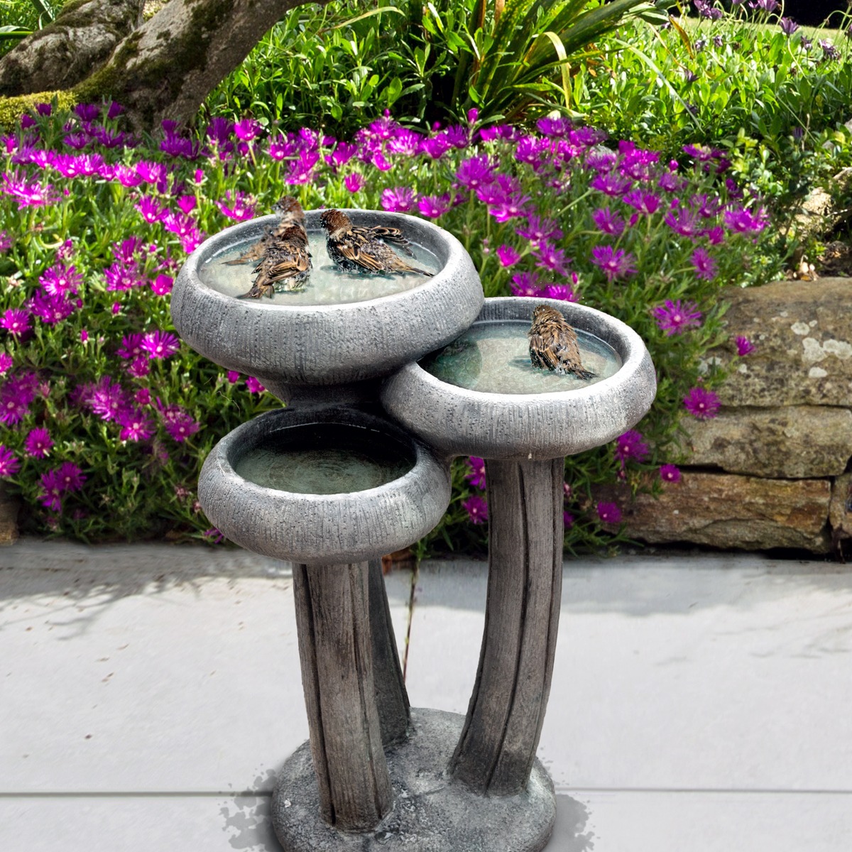 Water Lilies Birdbath Pottery World