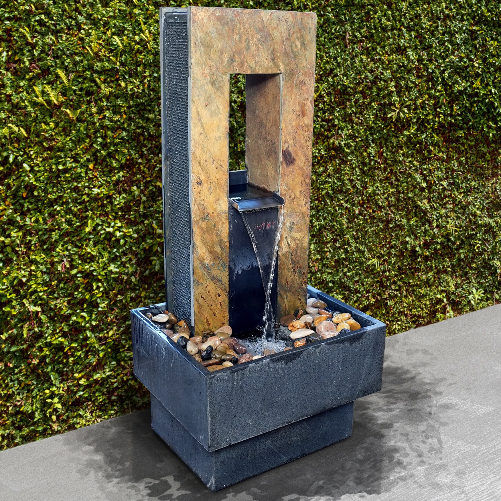 Square Slate Fountain - Pottery World