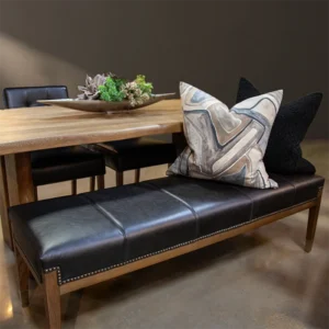 Black Leather Bench