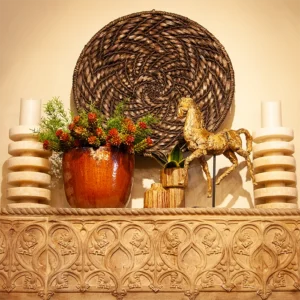 Brown Weaved Circle Accessories