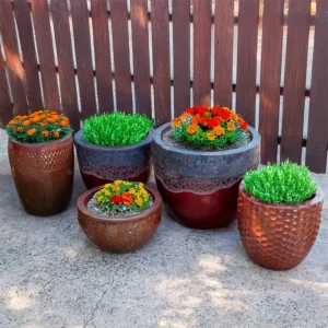 Red Ceramic Volcanic Pots