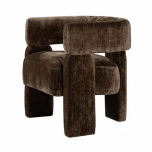 Curved Fabric Accent Chair