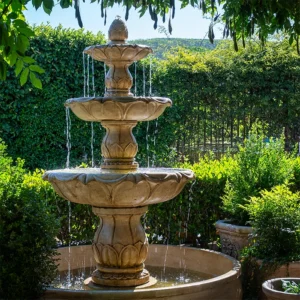 Lotus 3-Tier Fountain with Pond
