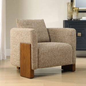 Plush Walnut Accent Chair